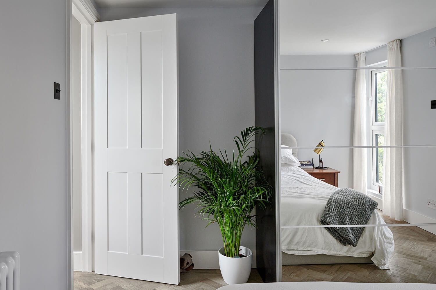 victorian terrace loft conversion bedroom with bespoke storage