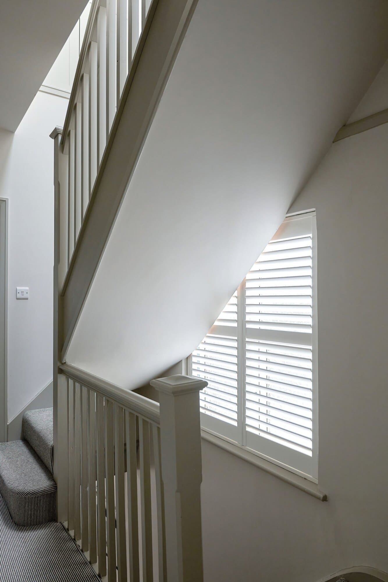 space saving loft conversion staircase in white